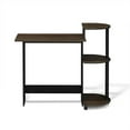 thumbnail image 3 of Pemberly Row Wood Compact Computer Desk with Shelves in Columbia Walnut/Black, 3 of 6