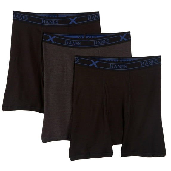 Men's Ultimate X-Temp Black/Gray Boxer Brief, 3 pack