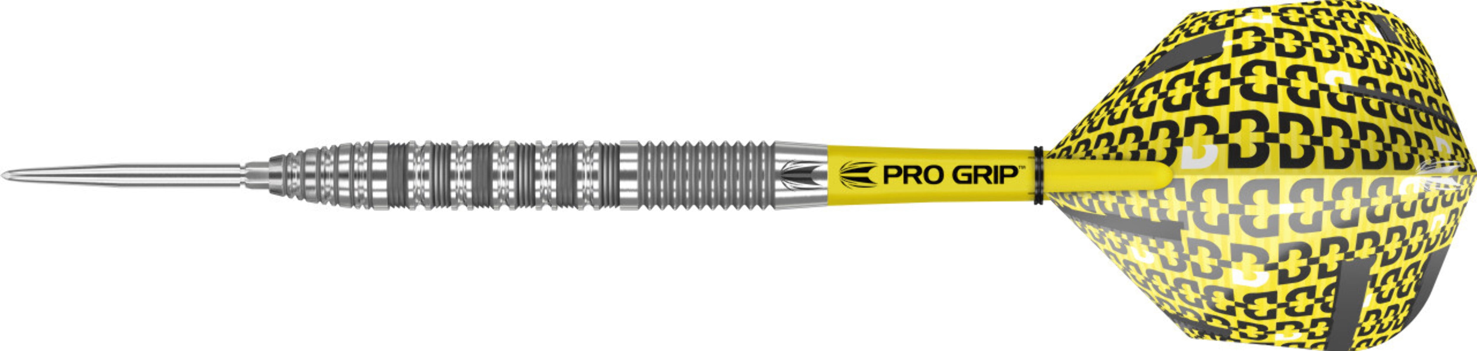 Target Darts Bolide 90% Tungsten Swiss Point Steel Tip Darts Set of 3, Barrel 01, 23 Grams | Featuring Pro Grip Dart Stems, Number 6 Dart Flights, Swiss Points | Professional Darts