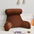thumbnail image 4 of SHANNA Reading Pillow Extra Large Bed Rest Pillow with Arms Detachable Neck Roll Memory Foam Back Support for Gaming Relaxing, Brown, 4 of 12