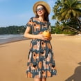 thumbnail image 4 of Naloa Corgi Collie Pug Print Womens Summer A-Line Dress with Pockets,Short Sleeve Dresses,Flowy Beach Swing Dress for Vacation Travel, 4 of 6