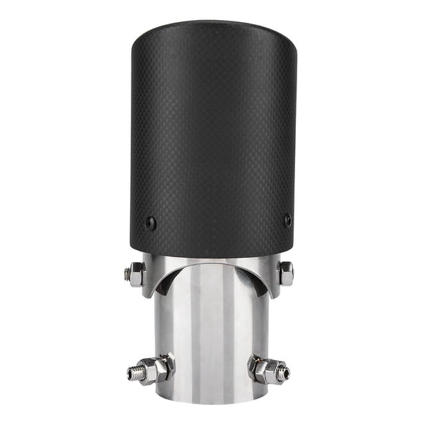 Silenciador de escape de fibra de carbono para coche, ajustable, de una sola salida, con punta de 63-89 mm