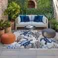 thumbnail image 2 of Coastal Sea Turtles Outdoor Rug for Patio/Deck/Porch, Non-Slip Large Area Rug 3 x 5 Ft, Blue Summer Coral Ocean Beach Anchor Indoor Outdoor Rugs Washable Area Rugs, Camping Rug Carpet Runner, 2 of 8
