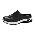 thumbnail image 3 of EKVAHL Women's Knitted Mules Comfortable Slip-On Sneakers Soft Soles Non-Slip Orthopedic Backless Mesh Flats with Arch Support,Summer Lightweight Breathable Casual Walking Shoes Black, 3 of 7