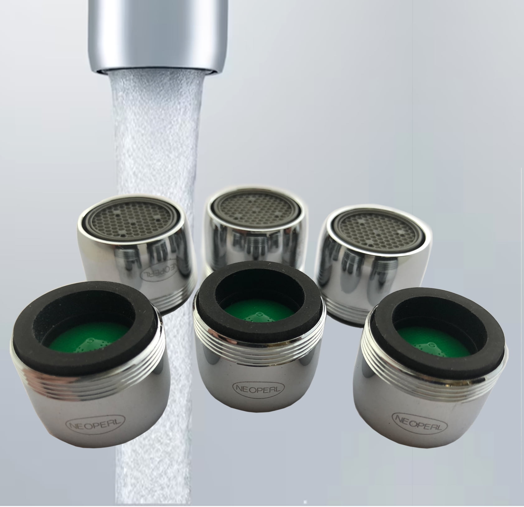 Display 1.5 gpm Regular Dual Thread 144 Tube Pack Perlator Aerated Stream Faucet Aerator Eco Flo