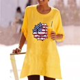 thumbnail image 2 of Blusa con botones y estampado de manga media con estampado de cuello redondo informal a la moda para mujer Pompotops  hfajkhk132419, 2 of 6