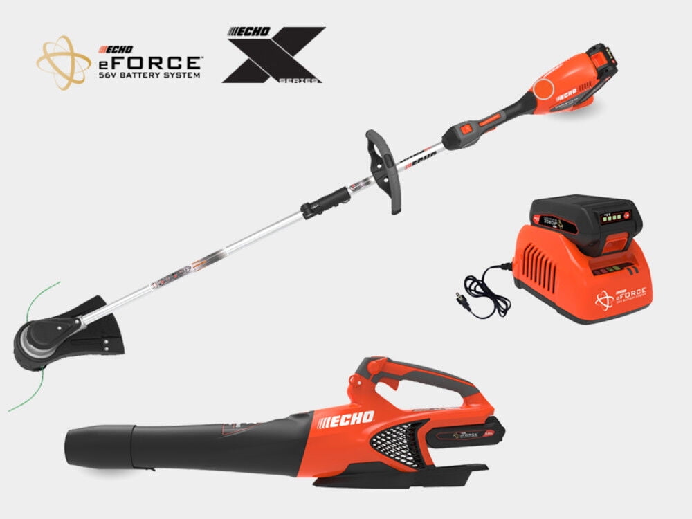 ECHO eFORCE 16 in. String Trimmer and Blower Combo Kit, 2.5Ah Battery & Charger, Durable
