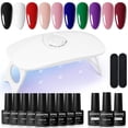 thumbnail image 1 of Kit de esmaltes de uñas en gel JODSONE de 32 colores con luz UV, juego de 35 piezas, 1 of 8