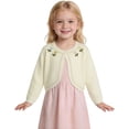 thumbnail image 2 of Sentuca Toddler Girls Cardigan Sweater Long Sleeve Short Bolero Shrug Knit Cardigan Jacket Summer Thin Cute Button Tops Size 1-2Y White, 2 of 7
