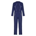 thumbnail image 5 of Jhaoyu Full Body Women One Piece Rash Guard Swimsuit Long Sleeve Padded Modest Swimwear Wetsuit Navy Blue L, 5 of 7