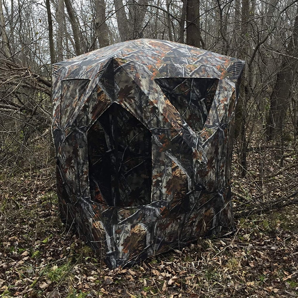 Backwoods Camo Barronett Blockout 300 Pop Up 3 Person Hunting Ground Blind Tent 