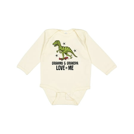 

Inktastic Grammy and Grandpa Love Me Dinosaur Grandson Gift Baby Boy Long Sleeve Bodysuit