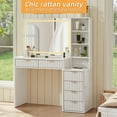 thumbnail image 5 of Leyaoyao Adult White Vanity Desk Set with Mirror and Lights, Makeup Table with Charging Station & 3 Shelves, Vanity Dressing Table with 6 Drawers, 43.5in, 5 of 8