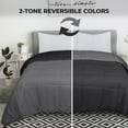 thumbnail image 3 of ROYALE Queen Comforter - All Season Down Alternative Bedding Comforters - Lightweight Quilted Comforter with Corner Tabs- Soft Luxury Hotel Comforters- Box Stitched Duvet Insert (Queen, Black & Grey), 3 of 9