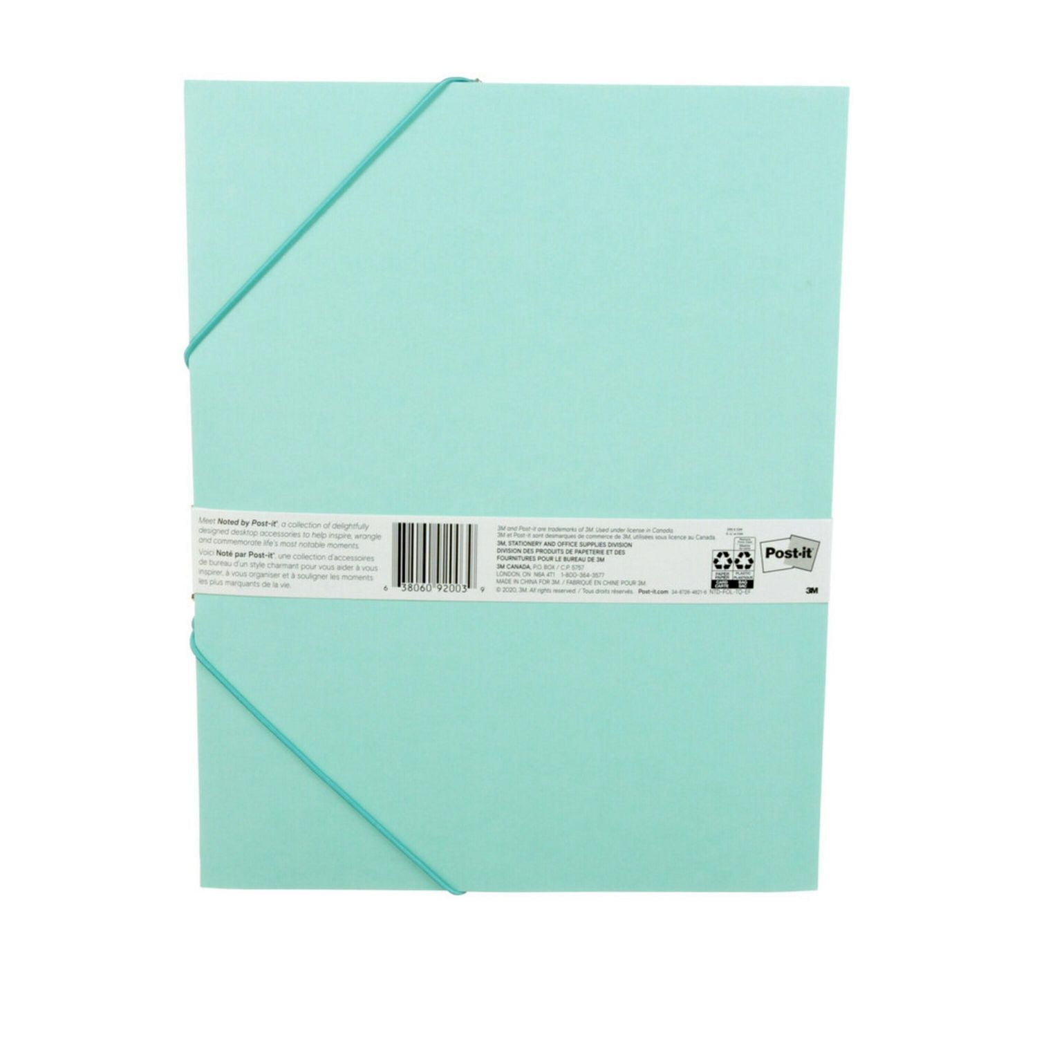 Noted by Post-it® Brand, Turquoise Folio, 9.5 in x 12 in, 2/Pack