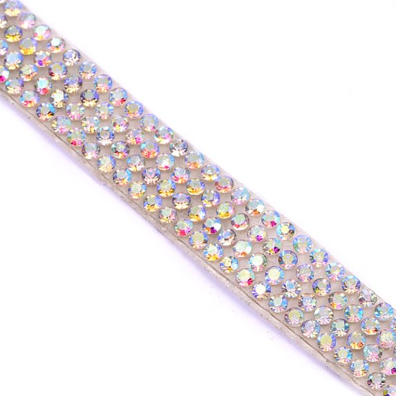 Self-Adhesive Crystal Rhinestone Ribbon Resin Diamond Ribbon Glitter Rhinestone Sticker Roll DIY 4PCS,0.9 cm,Gray