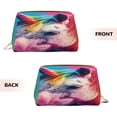 thumbnail image 3 of Xecao Watercolor White Horse Print Fashion Makeup PVC Bag Large Capacity Travel Cosmetic Bag for Women Organizer Toiletry Clutch, 3 of 8