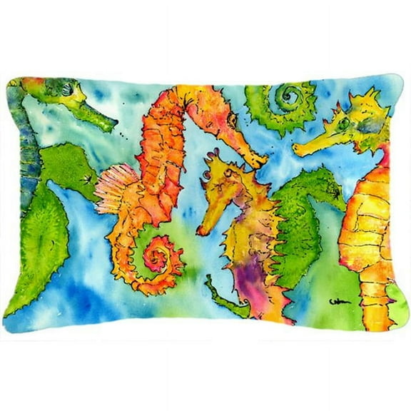 Carolines Treasures 8546PW1216 Seahorse Indoor & Outdoor Fabric Decorative Pillow