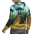 thumbnail image 6 of Kdxio Green Tractor Field Print Mens Casual Hooded Collar Drawstring Hoodies Pullover Sweatshirts Casual Long Sleeve Shirts-XX-Large, 6 of 7