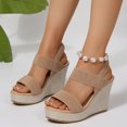 thumbnail image 2 of Womens Wedge Extra High Heels Dressy Sandals Summer Platform Chunky Heeled Slingback Sandals for Women 2025, 2 of 7