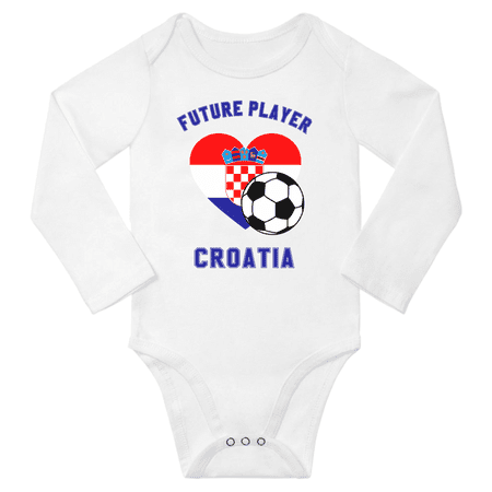 

Future Croatia Soccer Player Baby Long Slevve Rompers (White 12-18 Months)