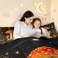 thumbnail image 4 of Homewish Cute Plant Mushrooms Twin Comforter Sets,Dreamy Floral Butterfly Stars Bedding Set,Black Reversible,2pcs,1 Comforter and 1 Pillowcase, 4 of 7