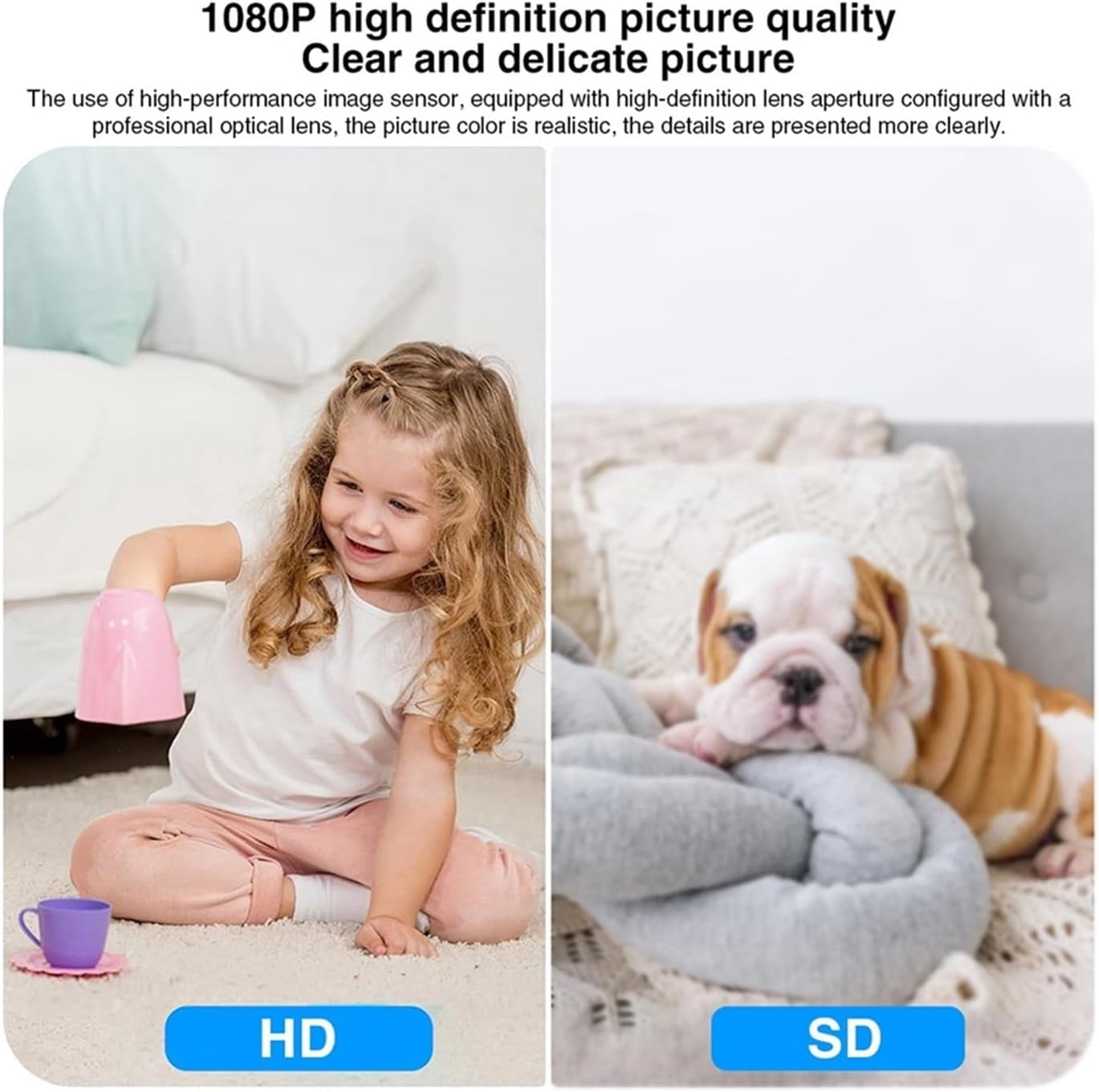 1080P WiFi Camera Outdoor Multi Lens Surveillance Camera, Two Way Intercom Night Vision Baby Monitor