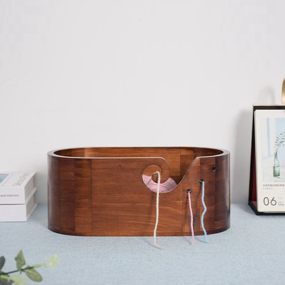 Symkmb Wooden Yarn Bowl,Yarn Bowls for Crocheting,Knitting Yarn Holder,Wood Storage Crochet Bowl for Crocheting & Knitting Wood