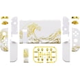 thumbnail image 2 of eXtremeRate Back Plate for Nintendo Switch Console, NS Joycon Handheld Controller Housing Shells with Full Set Buttons, DIY Shell for Nintendo Switch - The Great GOLDEN Wave Off Kanagawa - White, 2 of 8