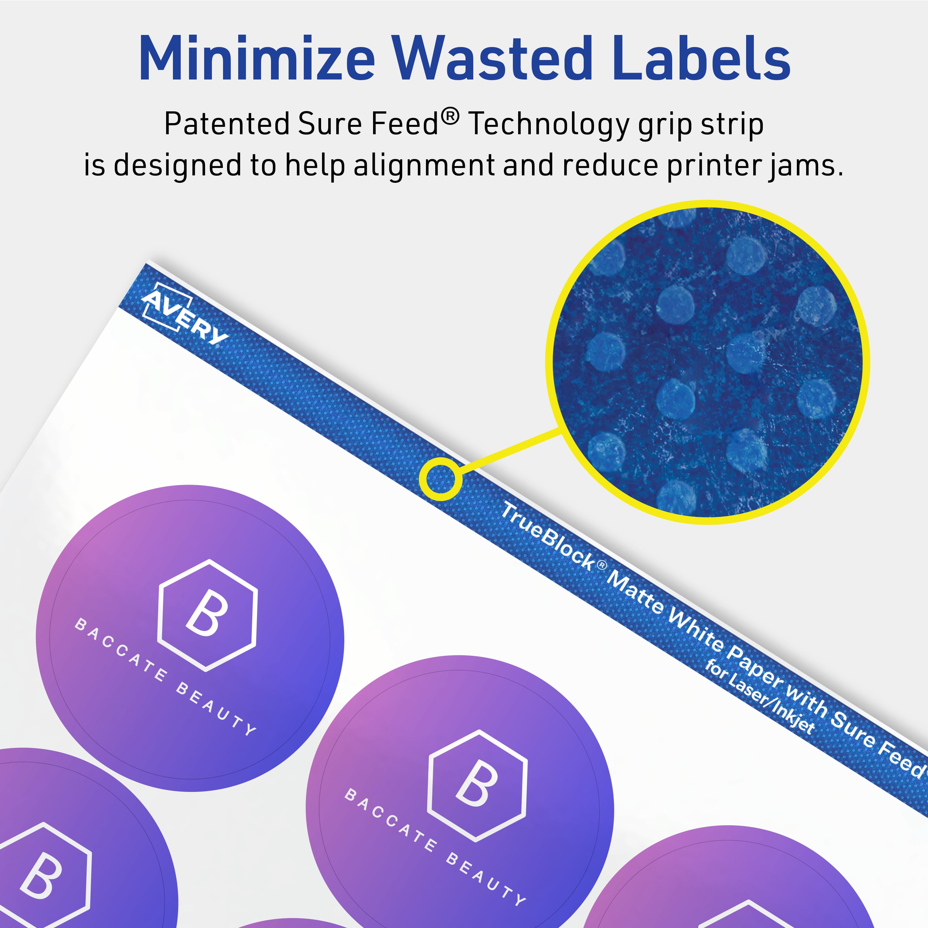 Avery TrueBlock Round Labels, 1-2/3" Diameter, 500ct