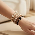 thumbnail image 4 of allydrew Boho Hair Tie Bracelets for Women, No Damage Elastic Hair Bands, Hair Accessories for Thick and Thin Ponytails (20pcs), Pearls Neutral, 4 of 6