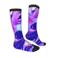 thumbnail image 3 of Fotbe Swirl Print Blue Purple1 print Women's Men's Novelty Crew Socks Cotton Socks Knee High Socks for Walking,Running,Nurses,Pregnancy, 3 of 8