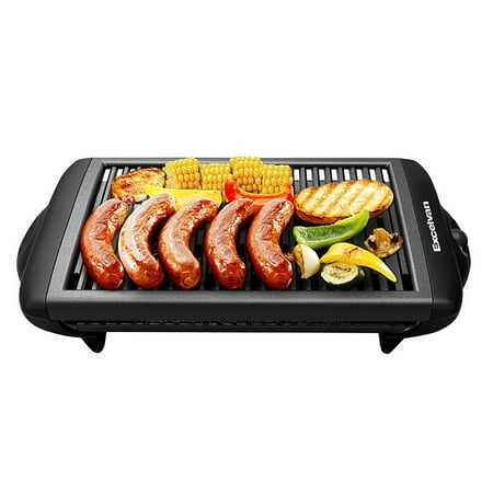 Portable 1120W Electric Barbecue Grill Adjustable Temperature Settings Ideal for Indoor and Outdoor Use, Smokeless, Non-stick, Easy to Clean,