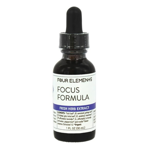 Four Elements Herbals - Fresh Herb Extract Tincture Focus Formula - 1 oz.