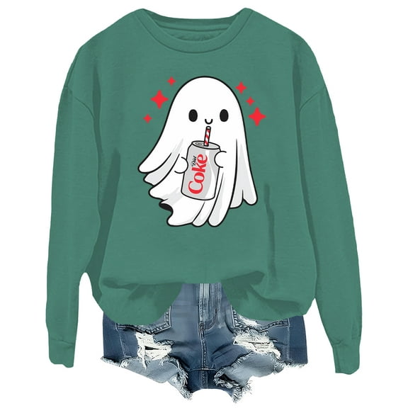 Halloween Diet Coke Ghost Sweatshirt, Coke Ghost Shirt Funny Skeleton Shirts Coke Tops