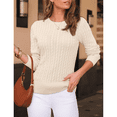 thumbnail image 2 of WQD Womens Sweaters Crew Neck Pullover Long Sleeve Cable Knitted Cozy Dressy Casual Ladies Fashion Tops Soft Business Trendy Classic Outfits for Spring Fall Winter, 2 of 7