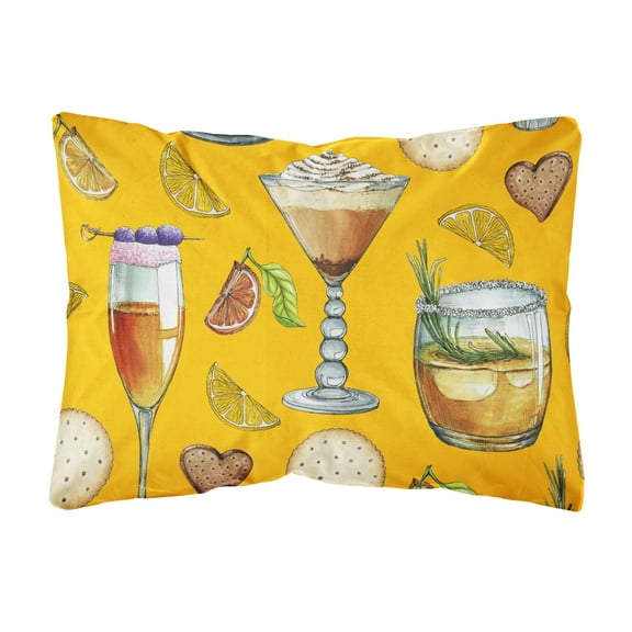 Carolines Treasures BB5202PW1216 Drinks and Cocktails Gold Canvas Fabric Decorative Pillow, 12H x16W, multicolor
