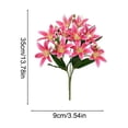 thumbnail image 3 of Artificial Lily Bouquet,13.78 Inch Forks Long Stem Faux Fake Tiger Lily Flower Bouquets for Home Hotel Office Party Decor Table Centerpieces,Hot Pink, 3 of 7