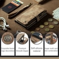 thumbnail image 3 of for Samsung Galaxy A16 5G/4G Case Wallet for Women Men, Samsung Galaxy A16 5G/4G Case, PU Leather Magnetic Flip Strap Wristlet Zipper Card Holder Wallet Business Phone Cover for Galaxy A16, Brown, 3 of 9