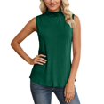 thumbnail image 2 of Lixiuxyad Camisole Casual Tanks Women‘s Ribbed High Neck Sleeveless Tank Top Stretch Soft Comfort Fit Casual Wear Solid Color Basic Shirt,Green, 2 of 6