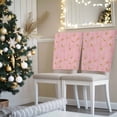 thumbnail image 3 of Pink Christmas Chair Covers Set of 6 Pine Trees Winter Gold Reindeer Chair Back Covers Stretch Removable Washable Slipcovers Protector for Dining Room Kitchen Party Decor, 3 of 5