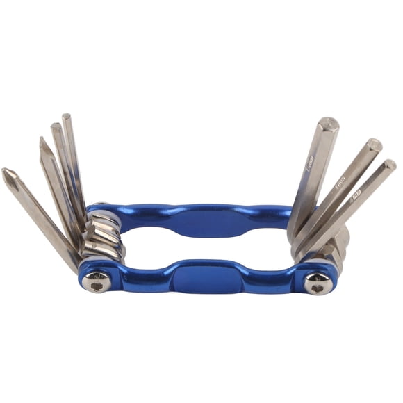 Juego de herramientas de reparación de bicicletas, multifuncional, portátil, 7 en 1, llave, destornillador, herramientas, color azul
