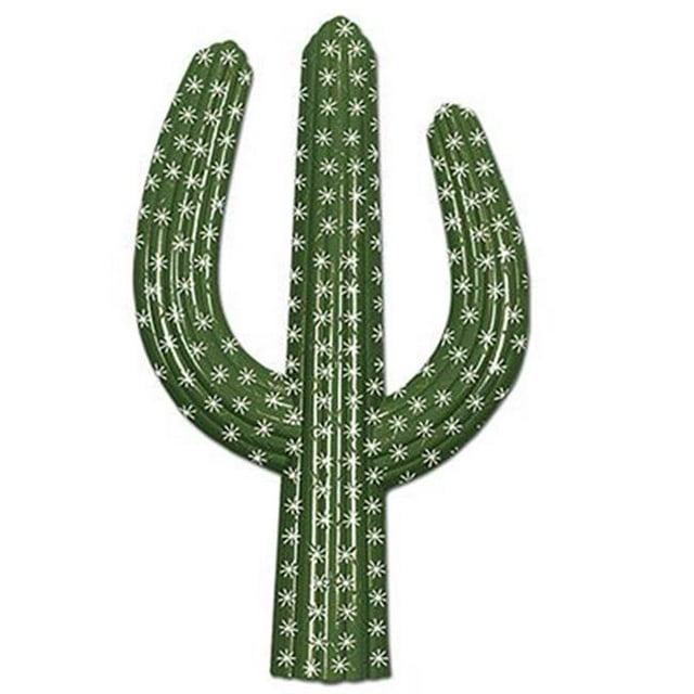 The Beistle 55571-OD Plastic Cactus, Olive & White
