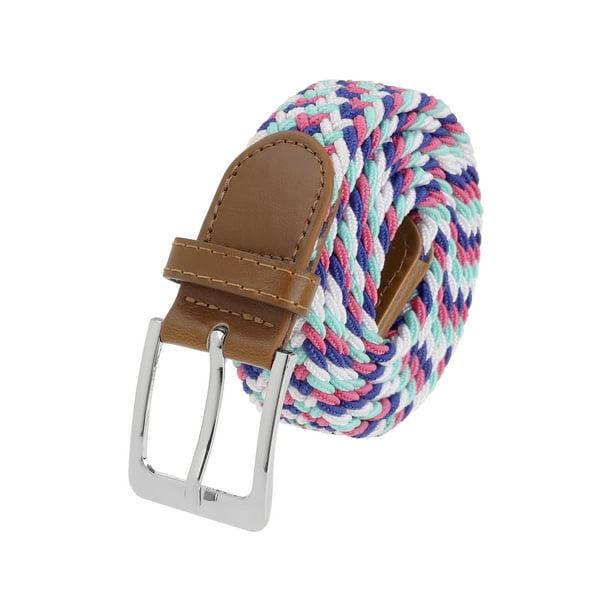 Cinturones trenzados elásticos unisex Inspire Chic, cinturón de golf de tela elástica multicolor para hombres y mujeres 41.3x1.1" (LxA) Estilo-1