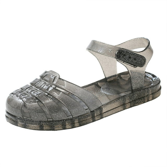 Sandales en Gelée pour Fille, Chaussures à Bout Fermé, Princesse, à Enfiler, Chaussures d'Été pour Robe, Plage, Taille 6, Chaussures pour Enfants, Sandales Plates