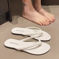 thumbnail image 4 of Xfvqtps Women Glossy Flip Flops Casual Comfortable Sandals for Beach Outdoor Summer Wear Non-Slip Lightweight Slippers Home Outdoor Footwear, 4 of 8