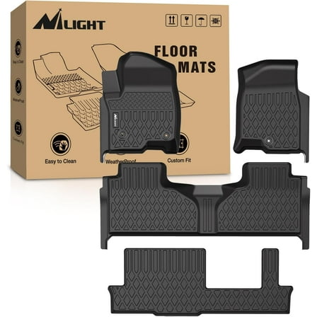 Nilight TPE Floor Mats for 2021 2022 2023 2024 2025 Chevy Chevrolet Tahoe GMC Yukon Cadillac Escalade Bench Seating, All Weather Custom Fit Heavy Duty Floor Liners