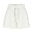 thumbnail image 6 of Lenpel Flowy Shorts for Women Summer Ruffle Elastic High Waisted Pleated Wide Leg Boho Casual Shorts Beach Vacation Clothes, 6 of 7