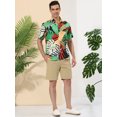 thumbnail image 4 of Camisa con estampado floral Lars Amadeus para hombre Camisas de playa de verano manga corta botones Verde blanco XXL, 4 of 6