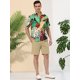 thumbnail image 4 of Lars Amadeus Camisa con estampado floral para hombre Camisas de playa de verano de manga corta con botones Verde blanco XL, 4 of 6